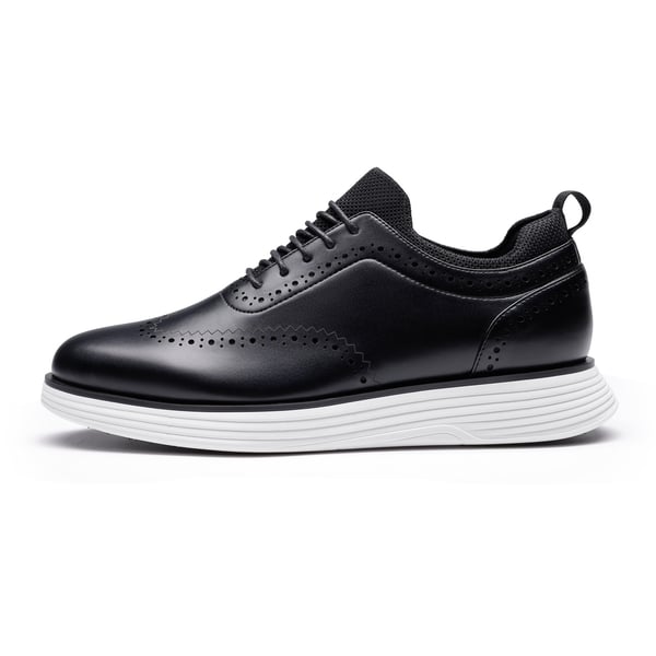 [MaxFlex SuiteCraft] Men's Comfortable Wingtip Dress Sneakers - BLACK - 2